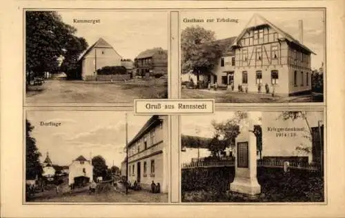 Ak Rannstedt Bad Sulza in Thüringen, Kammergut, Gasthof zur Erholung, Kriegerdenkmal