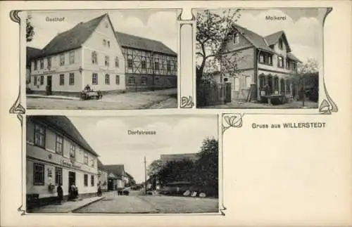 Ak Willerstedt Ilmtal Weinstraße Weimarer Land, Gasthof, Molkerei, Dorfstraße