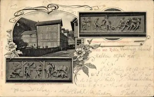 Ak Ruhla in Westthüringen, Gasthaus Lengenfelderschmiede, Relief
