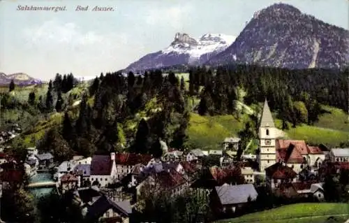 Ak Bad Aussee Steiermark, Berglandschaft, Kirche, Stadtansicht,  