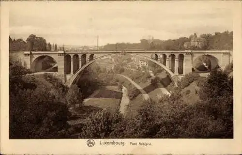 Ak Luxembourg Luxemburg, Pont Adolphe