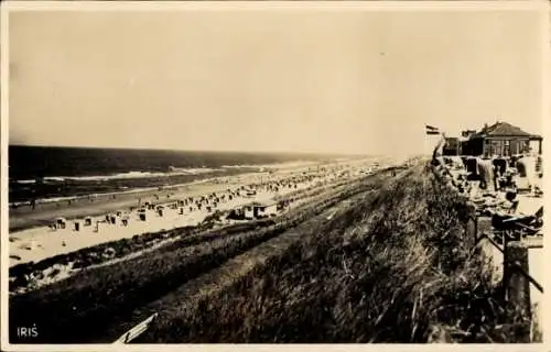 Ak Noordwijk aan Zee Südholland, Strand, Meer, Strandkörbe, Küstenlinie, Kurhaus