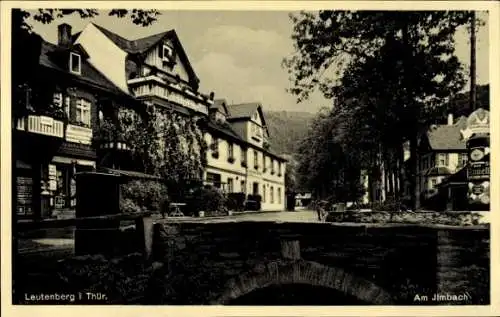 Ak Leutenberg in Thüringen, Vorderansicht von Gebäuden, Am Jimbach, ruhige Umgebung,  Architektur