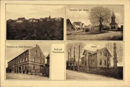 Ak Thierschneck Dornburg Camburg an der Saale Thüringen, Kirche, Schule, Gasthof