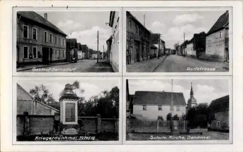 Ak Bernsdorf Saalfelder Höhe Saalfeld an der Saale, Gasthof, Schule, Kirche, Denkmäler