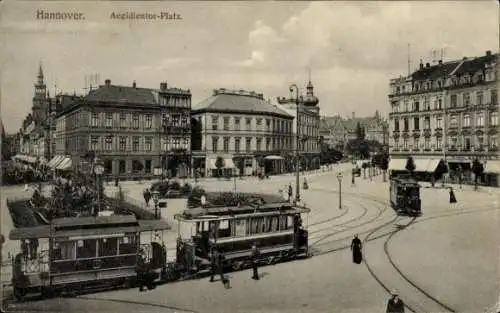 Ak Hannover in Niedersachsen, Aegidientor-Platz, Straßenbahn