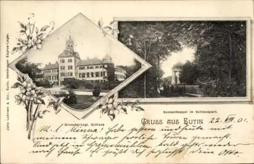 Ak Eutin in Ostholstein, Grossherzogl. Schloss, Sonnentempel im Schlosspark, Gruss aus Butin
