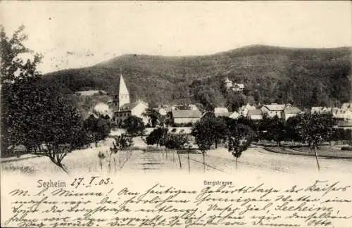 Ak Seeheim Jugenheim an der Bergstraße, Landschaft mit Kirche, Bergstraße,  