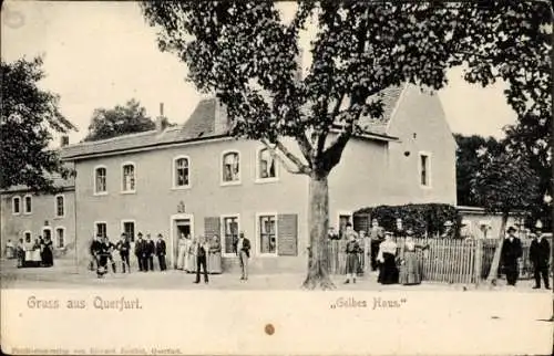 Ak Querfurt im Saalekreis, Gelbes Haus, Gruss aus  nverlag Richard Jaeckel