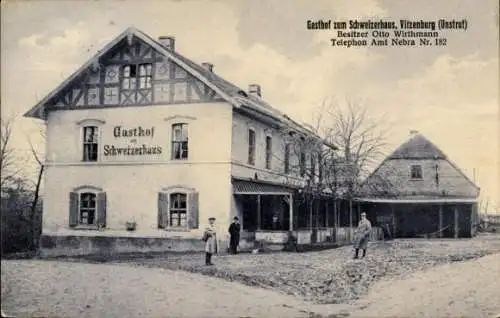 Ak Vitzenburg an der Unstrut Querfurt im Saalekreis, Gasthof Schweizerhaus, Besitzer Otto Wirthma