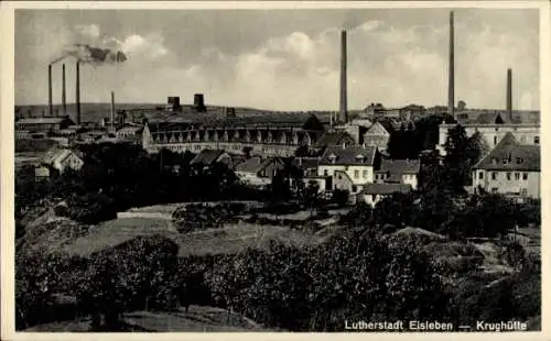 Ak Lutherstadt Eisleben, Stadtansicht, Industrieanlagen,  Architektur, Lutherstadt Eisleben