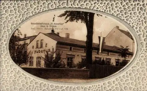 Passepartout Ak Geuz Köthen in Anhalt, Gasthaus Sankt Hubertus