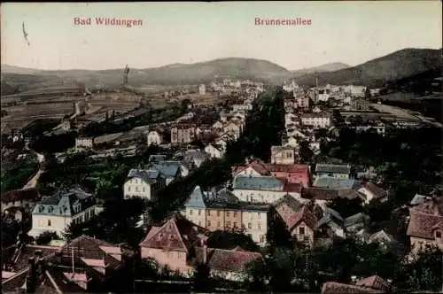 Ak Bad Wildungen in Hessen, Brunnenallee, Panorama