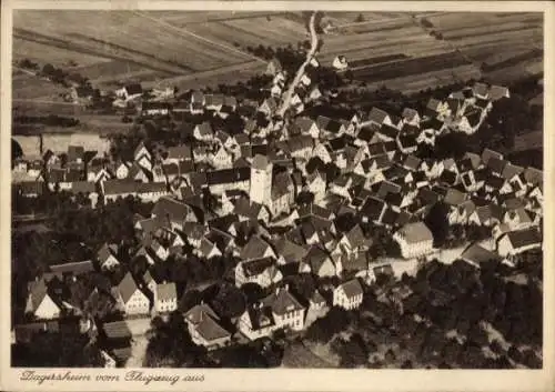 Ak Dagersheim Böblingen in Württemberg, Luftbild von  viele Häuser, Straßen, ländliche Umgebung