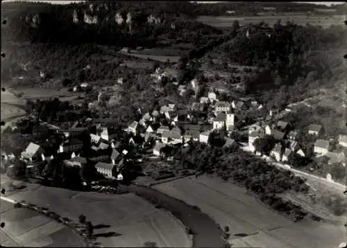 Ak Schorndorf im Remstal Württemberg, Die Vorderseite zeigt ein Luftbild von Schorndorf.