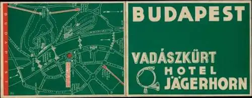 Ak Budapest Ungarn, BUDAPEST, VADÁSZKÜRT, HOTEL JÄGERHORN, Karte