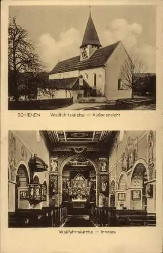 Ak Schienen Öhningen in Baden, Wallfahrtskirche Außenansicht, Innenansicht, Kircumgang