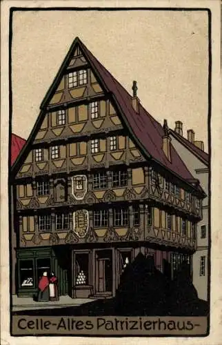 Steindruck Ak Celle in Niedersachsen, Altes Patrizierhaus