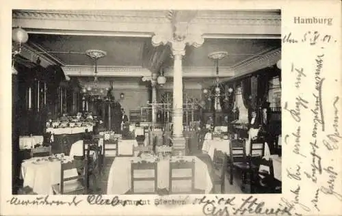 Ak Hamburg Mitte Altstadt, Innenraum eines Restaurants, elegante Tische, Stühle, dekorative Eleme