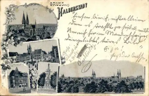 Ak Halberstadt am Harz, alte Gebäude, Stadtansichten, Gruß aus Halberstadt