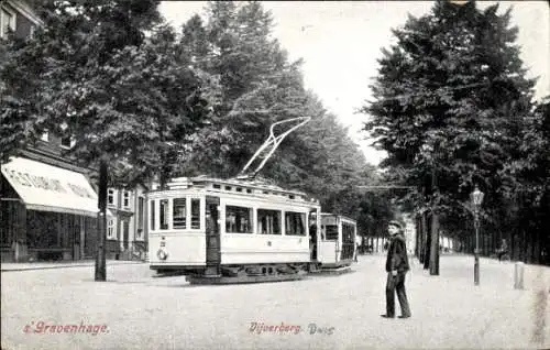 Ak 's Gravenhage Den Haag Südholland, Vijverberg, Straßenbahn, Restaurant Royal
