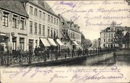 Ak Osnabrück in Niedersachsen,  Herrenteichstraße und Schillerstraße, schöne alte Gebäude