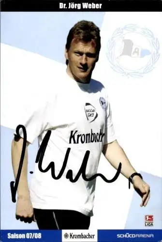 Autogrammkarte Trainer Dr. Jörg Weber, DSC Arminia Bielefeld, Autogramm