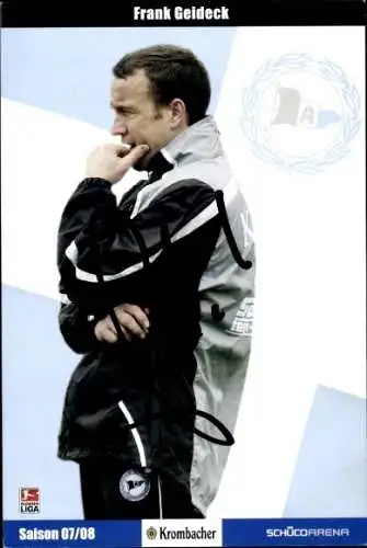 Autogrammkarte Co Trainer Frank Geldeck, DSC Arminia Bielefeld, Autogramm