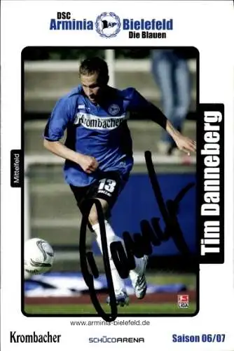 Autogrammkarte Fußballer Tim Danneberg, DSC Arminia Bielefeld, Autogramm