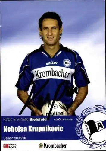 Autogrammkarte Fußballer Nebojsa Krupnikovic, DSC Arminia Bielefeld, Autogramm
