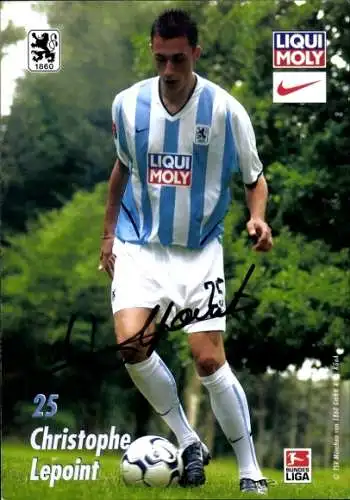 Autogrammkarte Fußballer Christophe Lepoint, TSV 1860 München, Autogramm