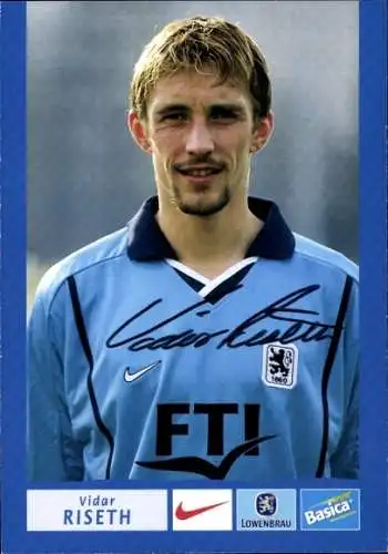 Autogrammkarte Fußballer Vidar Riseth, TSV 1860 München, Autogramm