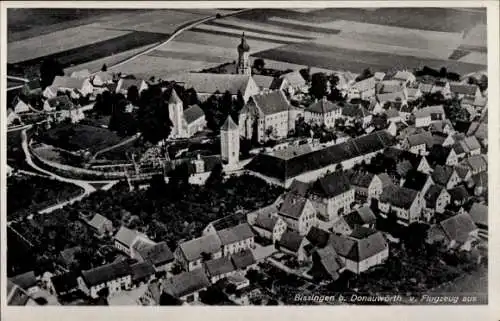 Ak Bissingen in Schwaben Bayern, Luftaufnahme