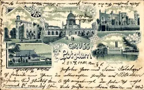 Litho Potsdam, Fortunaportal, Friedenskirche, Schloss Babelsberg