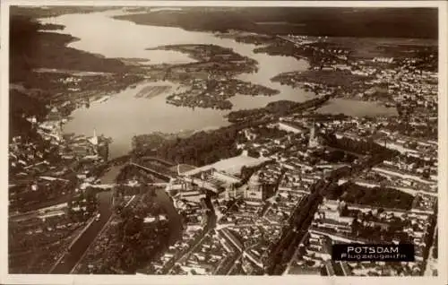 Ak Potsdam, Fliegeraufnahme mit Havelseen