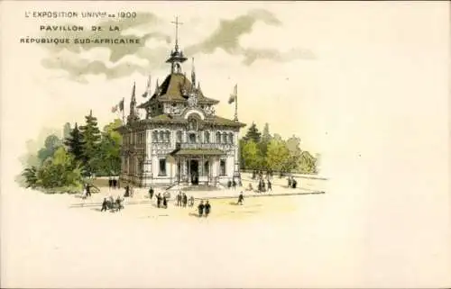 Litho Paris, Weltausstellung 1900, Pavillon de la République Sud-Africaine