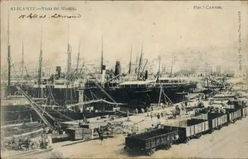 Ak Alicante Valencia España, Vista del Muelle