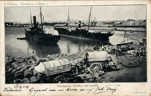 Ak Tarragona Cataluña España, Tráfico del muelle