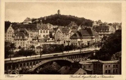 Ak Plauen im Vogtland, Friedrich Augustbrücke, Bärenstein