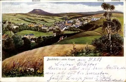 Ak Annaberg Buchholz Erzgebirge, Pöhlberg, Keilberg, Fichtelberg