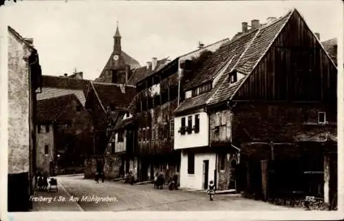 Ak Freiberg in Sachsen, Am Mühlgraben, Kinder, Puppenwagen