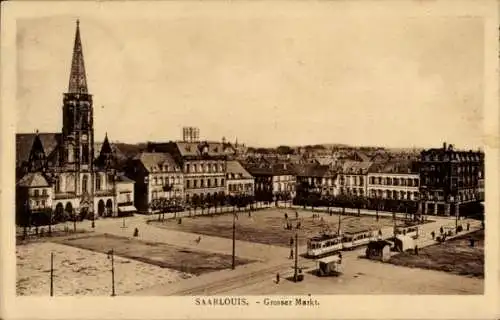 Ak Saarlouis im Saarland, Großer Markt