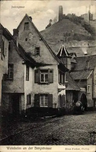 Ak Weinheim an der Bergstraße Baden, Judengasse