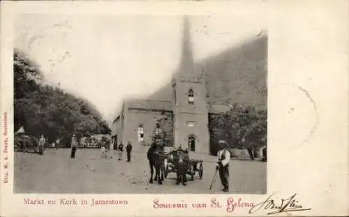 Ak Jamestown St. Helena, Kirche, Markt