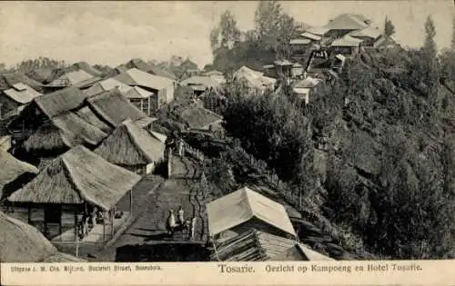 Ak Tosari Java Indonesië, Gezicht op Kampoeng en Hotel Tosarie