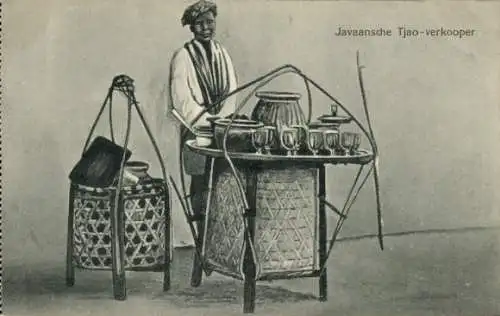 Ak Java Indonesië, Javaansche Tjao-verkooper