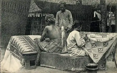 Ak Indonesien, Handwerker, Weber