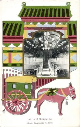 PC Interior of Sleeping Car, South Manchuria Railway