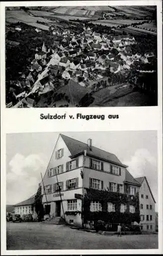 Ak Sulzdorf Schwäbisch Hall in Württemberg, Luftbild, Gasthof Rössle, umgeben von Natur,  Stimmun