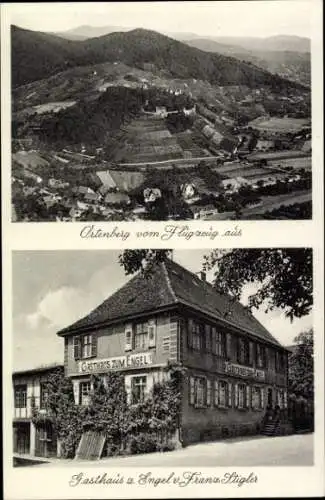 Ak Ortenberg in Hessen, Fliegeraufnahme, Gasthaus z. Engel, Franz Stigler